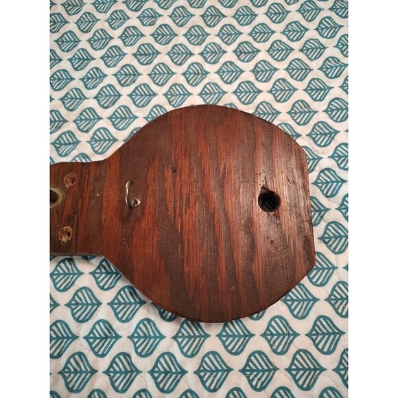 Vintage MCM Brown Wood Key Shaped Key Ring Hook Holder  Pegs 14.5 x 6.25" - Picture 6 of 12